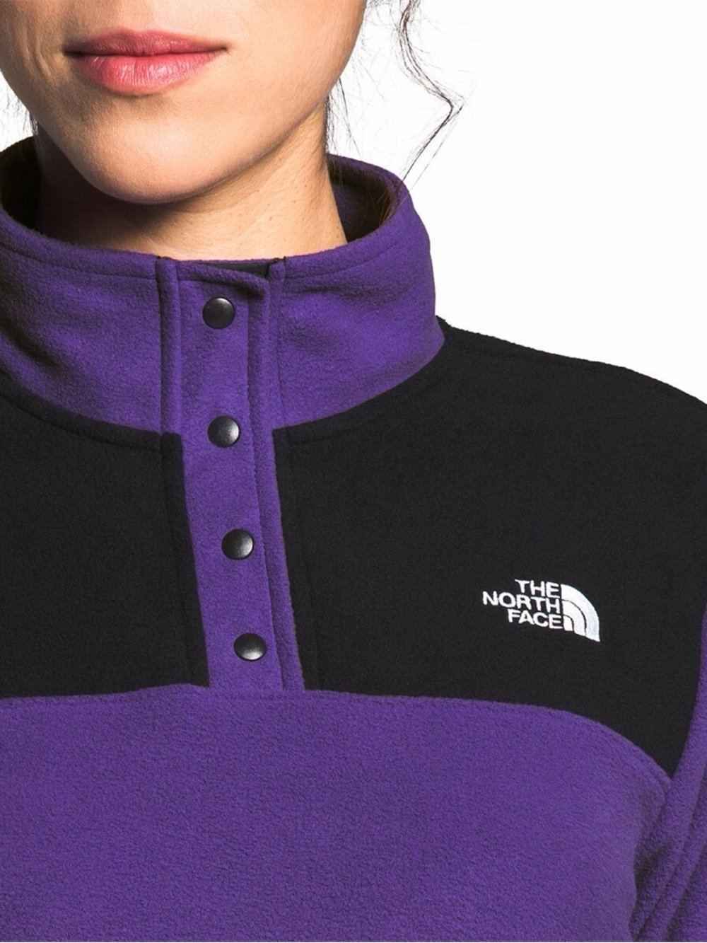 The North Face TKA Glacier Quarter Snap Closure Pullover Purple & Black